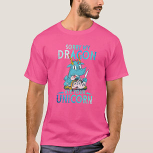 Förlåt att min drake Ate din Unicorn Dragon Kids T Shirt