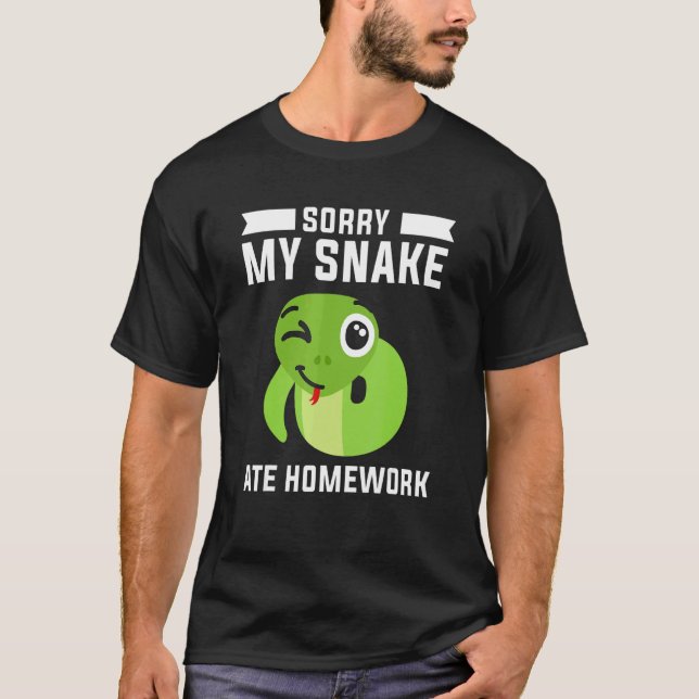 Förlåt att min orm Ate min hemläxa Python Snakes T Shirt (Framsida)