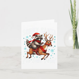 Förlåt att Santa jag har varit Feral Cute Raccoon Kort