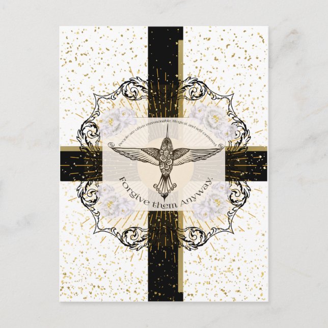 Förlåt dem ÄNDÅ inspirerande kolibri Vykort (Framsida)