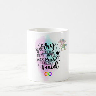 Förlåt för Elaket Hemskt exakt Sak som jag sa Kaffemugg