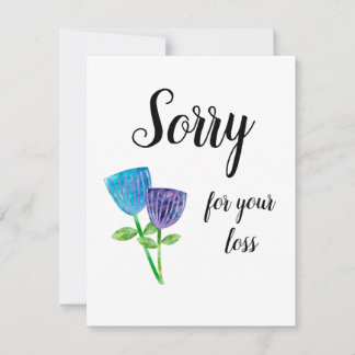 Förlåt för förlust av Pet Sympathy Söt Blommigt Fl Kort