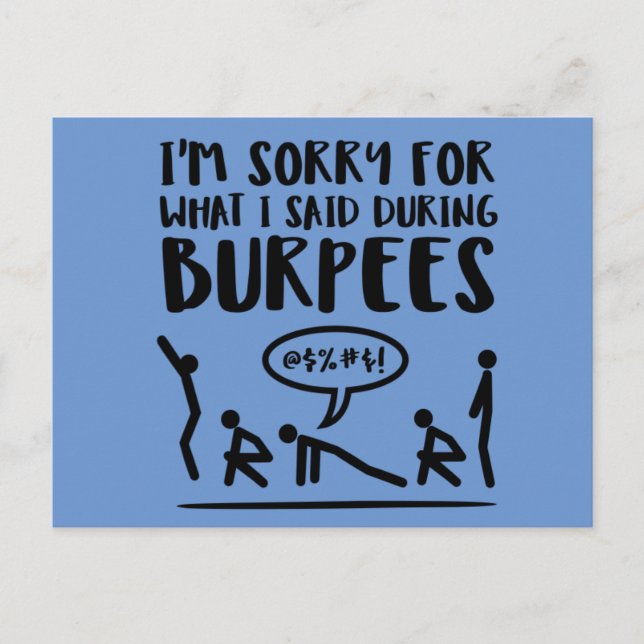 Förlåt för vad jag sa under Burpees Vykort (Framsida)