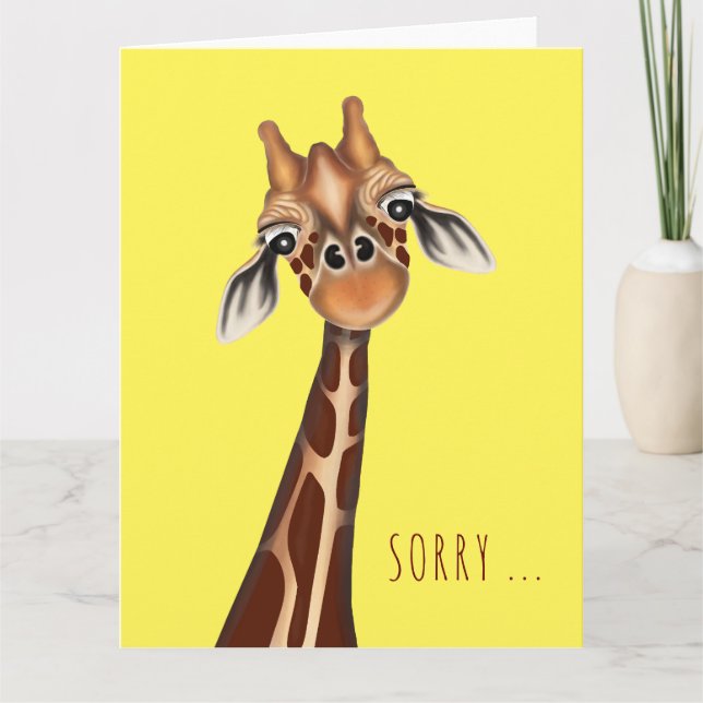Förlåt. Giraffe-hälsningskort Kort (Framsida)