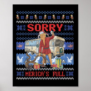 Förlåt Mericas Fullt Funny Trump Ugly jul Poster