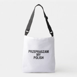 Förlåt mitt polska språk axelväska