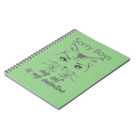 Förlåt pojkar min katt är min valentin anteckningsbok