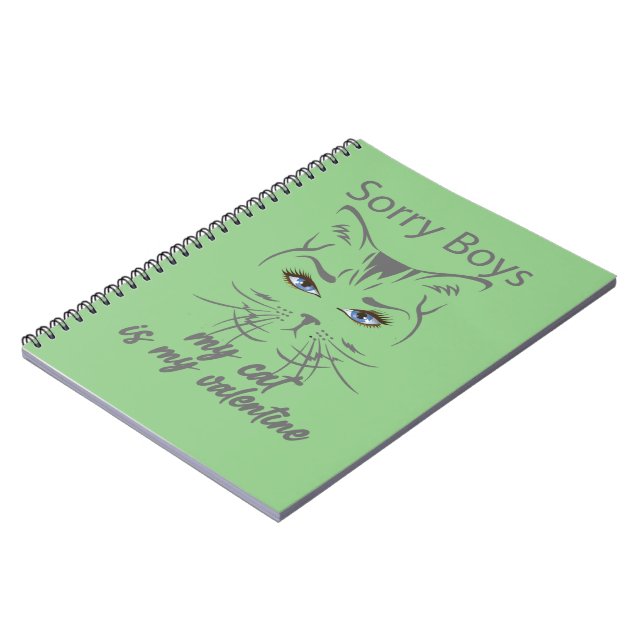 Förlåt pojkar min katt är min valentin anteckningsbok (Vänstra Sidan)