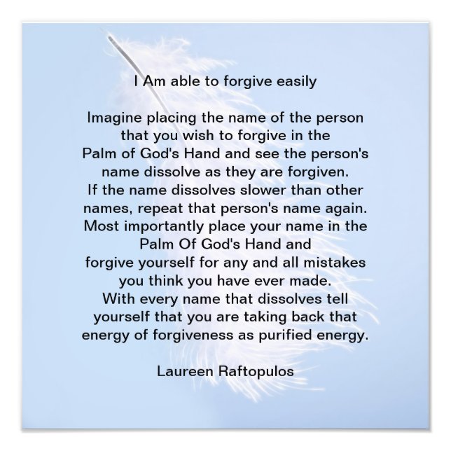 Förlåta andra och självaste fototryck (Framsidan)