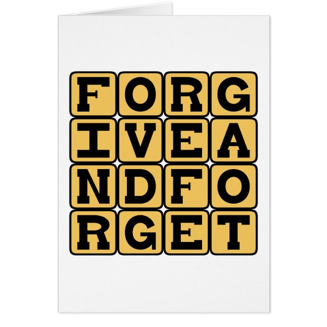 Förlåta och Glömma, Allitterativt Uttryck Hälsningskort (Framsidan)