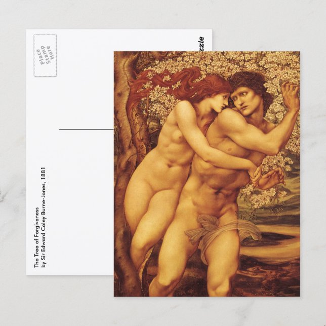 Förlåtelsens träd, Sir Edward Coley Burne-Jones Vykort (Fram/baksida)