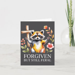 Förlåten men fortfarande vild Raccoon kristen cita Kort
