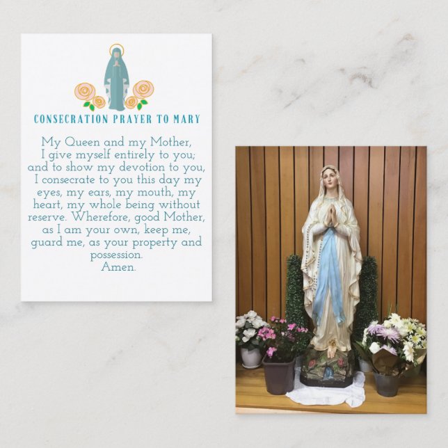 Förlikning med Mary Prayer Cards Visitkort (Fram/baksida)