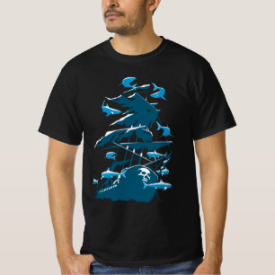 Förlisning av dykning och haj t shirt