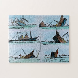 Förlisning av Titanic Magic Lantern Slide Pussel