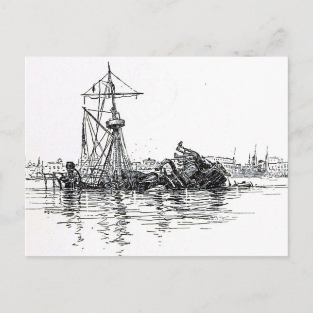 Förlisning av USA:s Maine Vykort (Framsida)