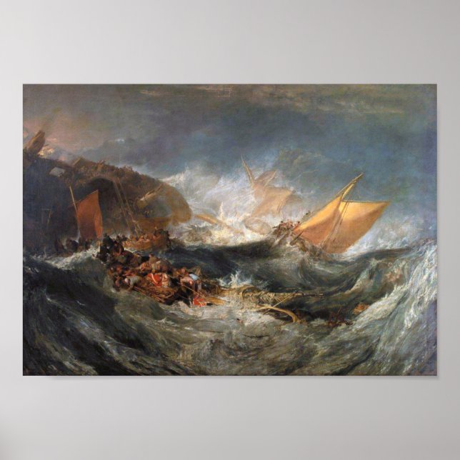 Förlisningen av Minotaur, J. M. William Turner Poster (Framsidan)