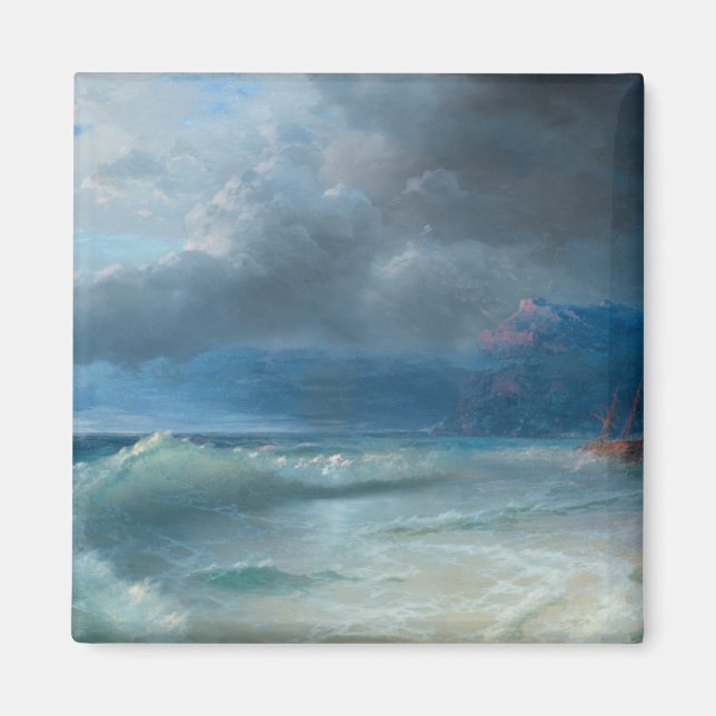 Förlisningen på en Stormy-morgon, Aivazovsky Magnet (Framsidan)