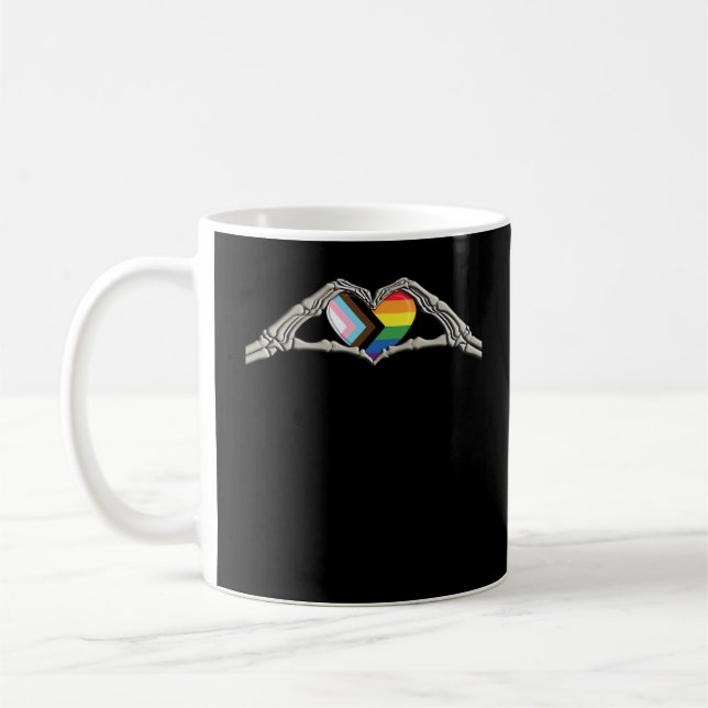 Förlopp för Pridet Bone Händer Heart Kaffemugg (Vänster)