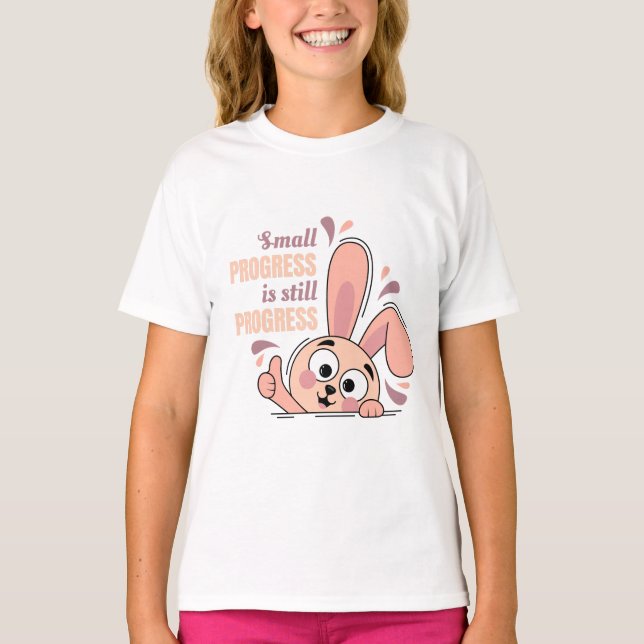 Förlopp för teckenbunny cute Motivation T Shirt (Framsida)