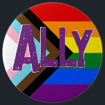 Förlopp - Pridet Flagga Ally Grunge-teckensnitt Knapp<br><div class="desc">Visning Progress-Pridet Ally car magnet, för att visa ert stöd för HGBTQ -gruppen, inklusive transindivider, människor i färg och personer som lever med hiv/AIDS, samt lesbiskar, homosexuella och bisexuella. Synlighet är viktigt! Denna punkt är en påminnelse om de framsteg som har gjorts mot jämställdhet, samtidigt som man erkänner att det...</div>