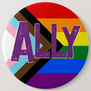 Förlopp - Pridet Flagga Ally Grunge-teckensnitt Knapp