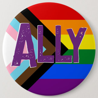 Förlopp - Pridet Flagga Ally Grunge-teckensnitt Knapp