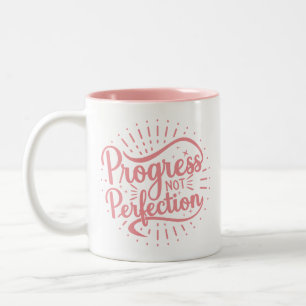 Förlopp utan perfekt Rosa med två ton kaffe Mugg
