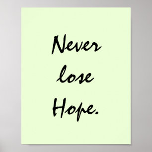 FÖRLORA ALDRIG HOPP. POSTER