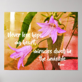 Förlora aldrig hoppets inspirationsoffert Rumi Poster