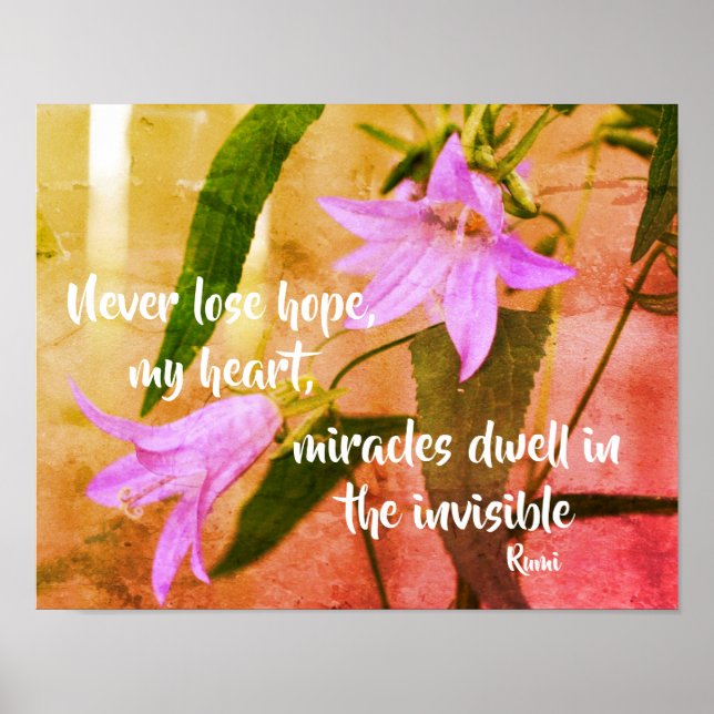 Förlora aldrig hoppets inspirationsoffert Rumi Poster (Framsidan)