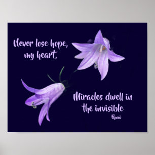 Förlora aldrig hoppets inspirationsoffert Rumi Poster