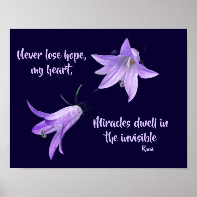 Förlora aldrig hoppets inspirationsoffert Rumi Poster (Framsidan)