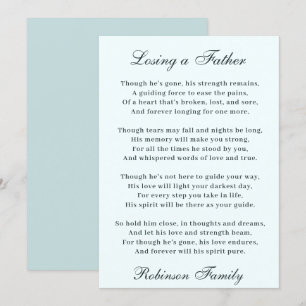 Förlora Far Dikt Kort
