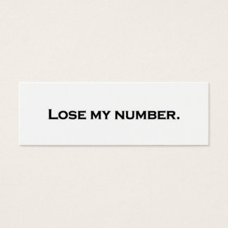 Förlora mitt nummer. litet visitkort
