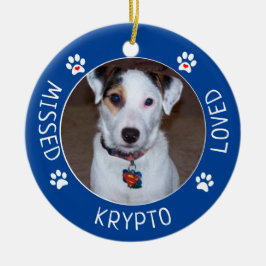 Förlorad| Anpassningsbar Hund Memorial Julgransprydnad Keramik