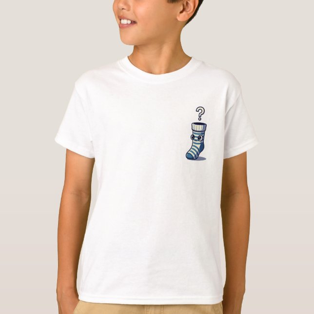 Förlorad Blå Randig Strumpa Barn T Shirt (Framsida)