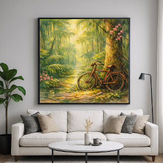 Förlorad cykel - Pastell Impressionistisk målnings Poster