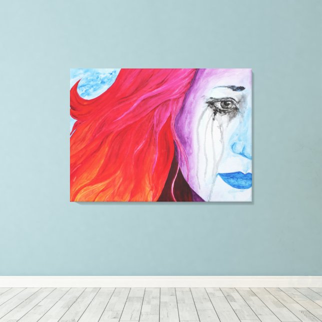 Förlorad Färg Surreal Rainbow Woman Original Art Canvastryck (Insitu (trägolv))