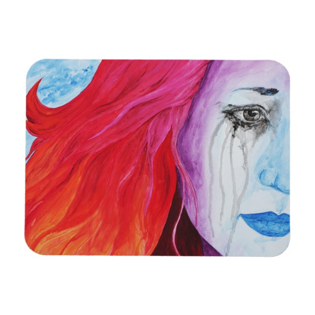 Förlorad Färg Surreal Rainbow Woman Original Art Magnet (Horisontell)