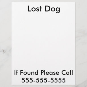 Förlorad Hund Affisch Reklamblad