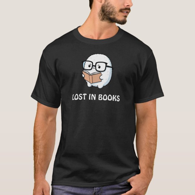 Förlorad i böcker – Söt luddig karaktär T Shirt (Framsida)