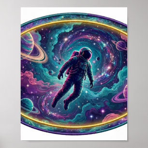 Förlorad i nebulosan — Astronaut Rymdkonst Poster