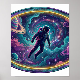 Förlorad i nebulosan — Astronaut Rymdkonst Poster