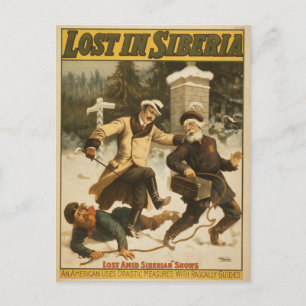 Förlorad i Sibirien, cirka 1898. Vykort