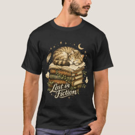 Förlorad i skönlitteratur Läsande katt bokälskare T Shirt