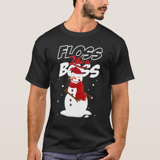 Förlorad som en Chef Snögubbe-blommande jul T Shirt (Framsida)
