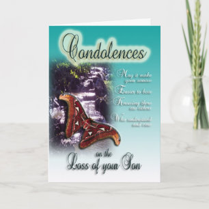 Förlorad son - kondoleanser om din förlust kort