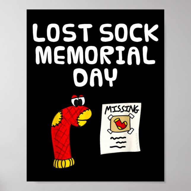 Förlorad strumpminnedag, tvättarbetare rolig  poster (Framsidan)