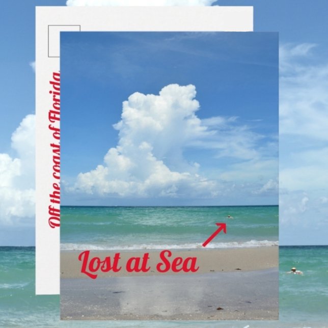 Förlorad till sjöss Florida Strand Rolig Fotografi Vykort (Skapare uppladdad)